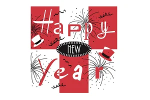 Airlaid Servietten Silvester "Happy New Year" 50 Stk./Pck.