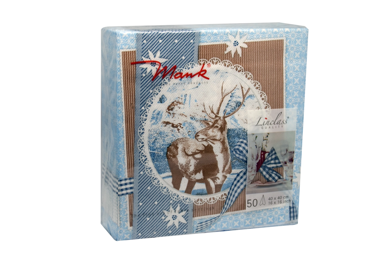 Airlaid Servietten FINN blau, 40 x 40cm,